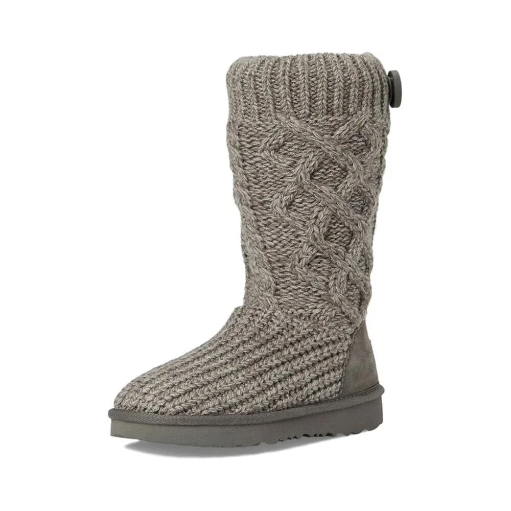 UGG Classic Cardi 1143702T Boots Toddler US 11 Gray Cable Knit Pull On JOBB1770